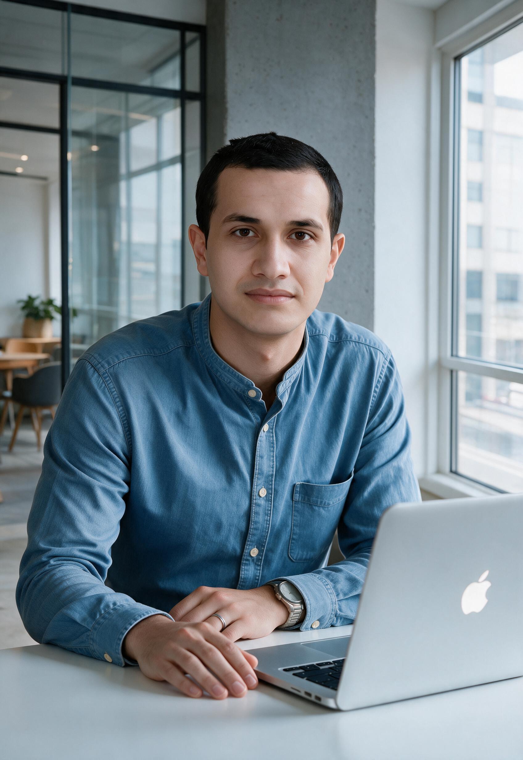 Sahab Youssef in modern office with city view